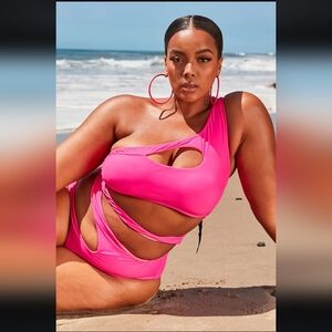 New! 3x [Fashion Nova] Strappy Pink Monokini -No underwire, has liner
